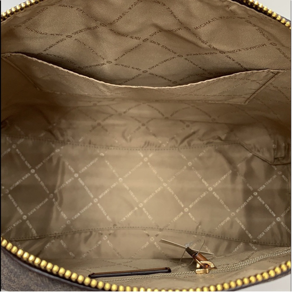 MICHAEL KORS CROSBY LARGE SHOULDER BAG BROWN SIGNT - Picture 10 of 16